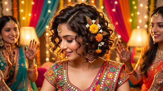 How to Style Short Bob Curls for a Mehndi Function