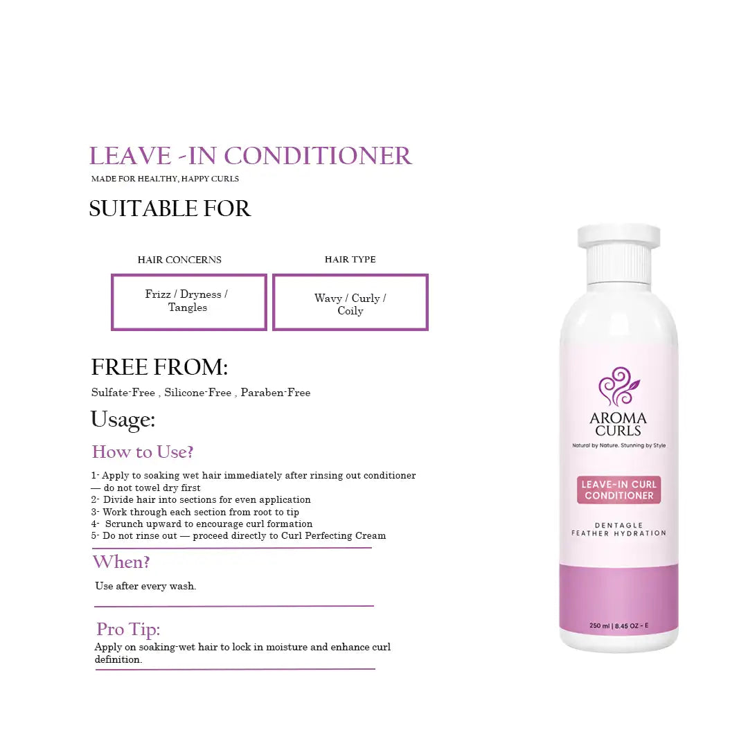 Leave-in conditioner for wavy and coily hair types