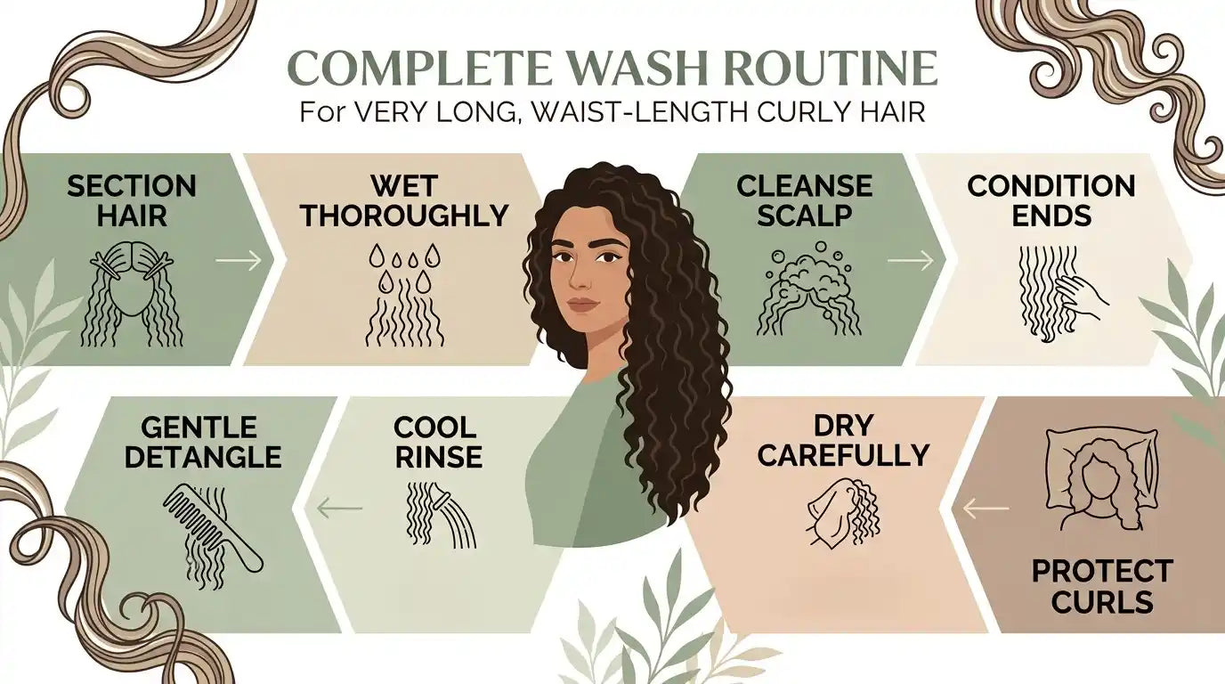 Why Waist Length Curls Need a Different Wash Routine