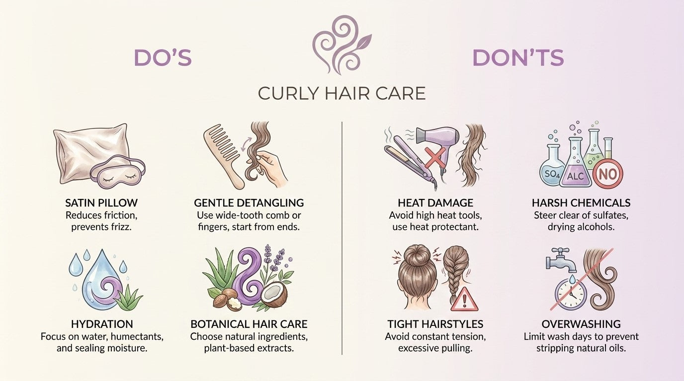 Do's and Don'ts Curl Care Chart - Aroma Curls