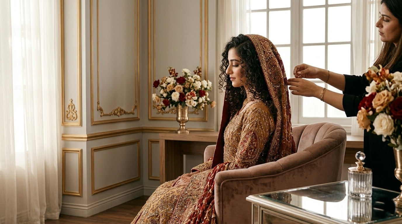How to Style Your Curls with a Heavy Bridal Dupatta